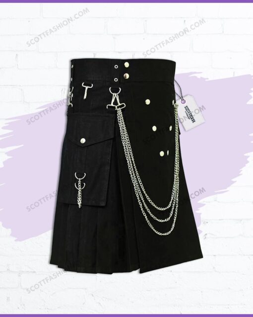 Famous Cargo Utility Kilt With Chains