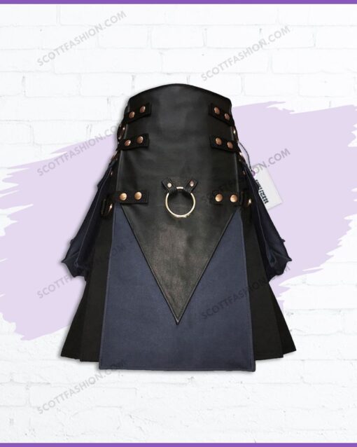 black-leather-front-v-design-with-ring-black-navy-blue