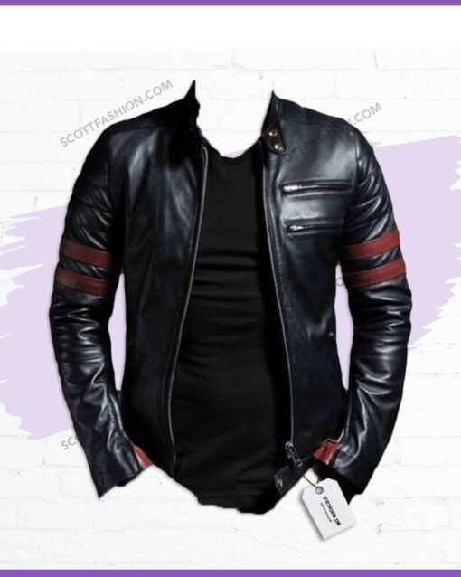 Leather Jacket with Straps