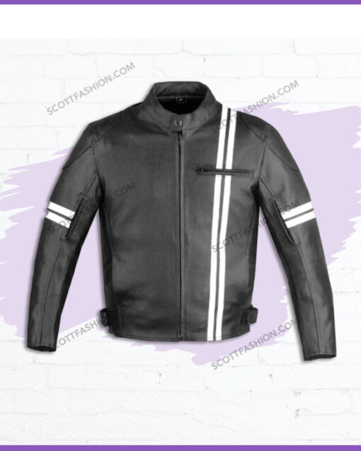 Biker Leather Jacket with Armor