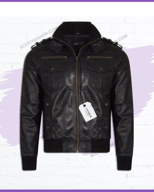Slim Fit Black Leather Jacket