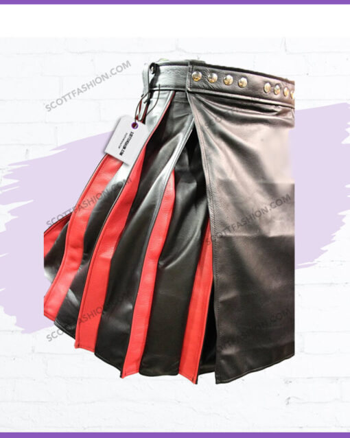 pleated_black_and_red_leather_kilts