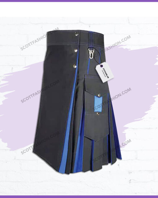 Traditional Black and Blue Hybrid Kilt