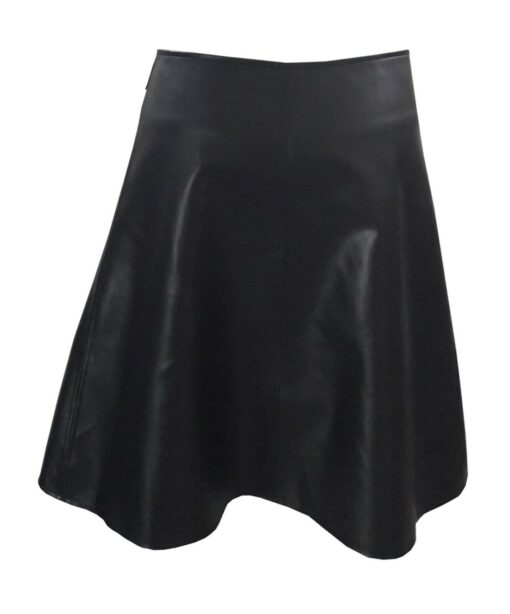 Black Leather Gladiator Kilt with front Fastening