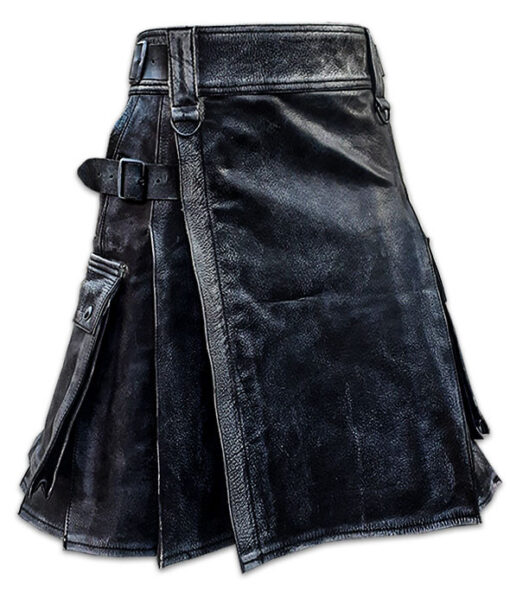 Black Waxed Leather Kilts