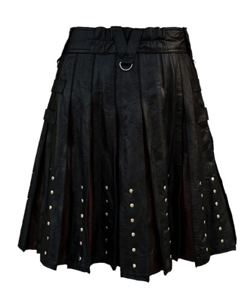 Black and Brown Leather Kilt
