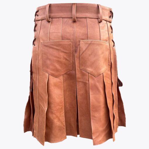 Brown Leather Kilt for Men