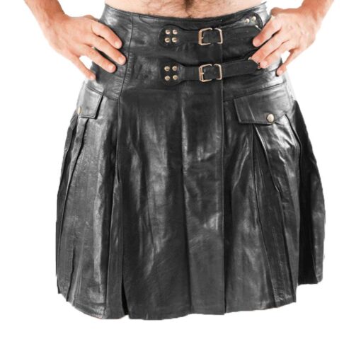 Classic Pleated Leather Kilt