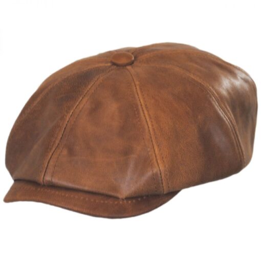 Leather Newsboy Cap