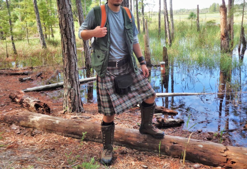 Kilt with Hiking Boots
