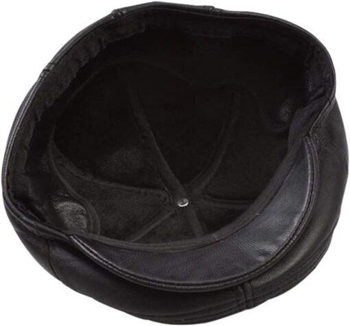 Leather Flat Cap with ear flaps for Sale