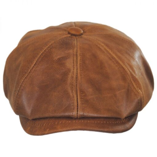 Leather Newsboy Cap