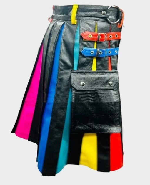 Rainbow Leather Kilt