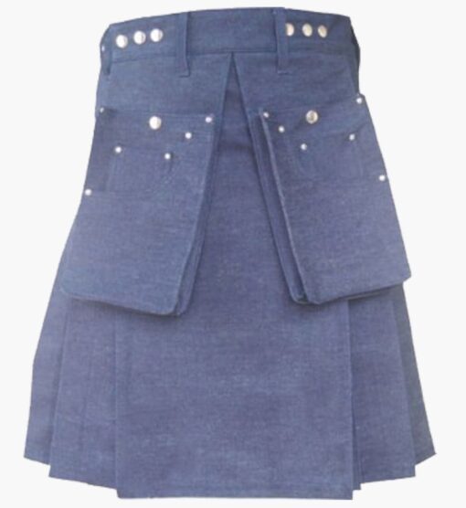 Scottish Blue Denim Dress Kilt