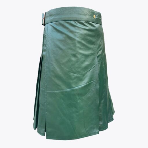 Simple Green Leather Kilt