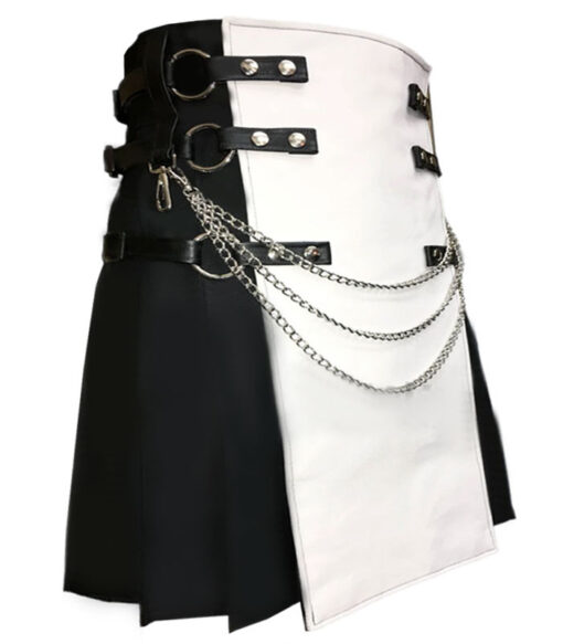 White & Black Modern Hybrid Kilt