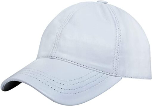 White Leather cap