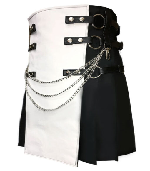 White and Black Modern Hybrid Kilt