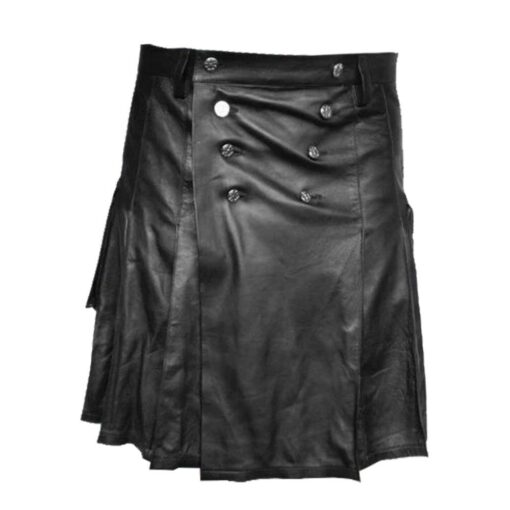Ample Pleated Leather Kilt