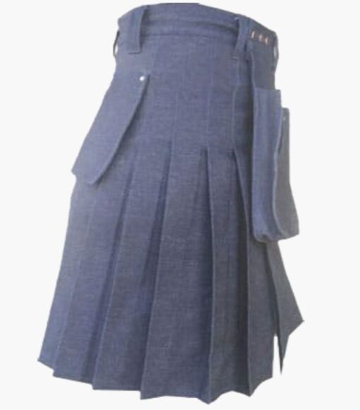 scottish-deluxe-blue-denim-dress-kilt-for-sale