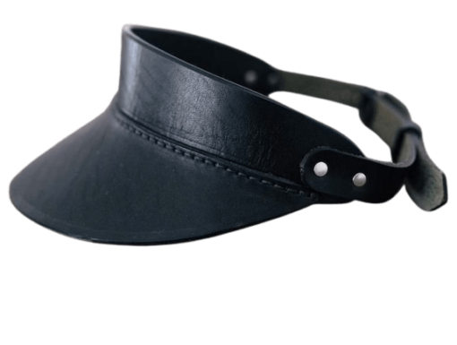Black Leather visor cap