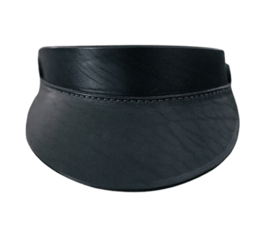 Black Leather visor caps