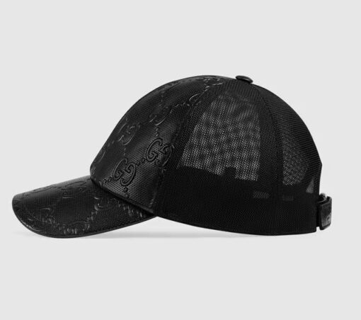 Gucci Black Leather baseball cap