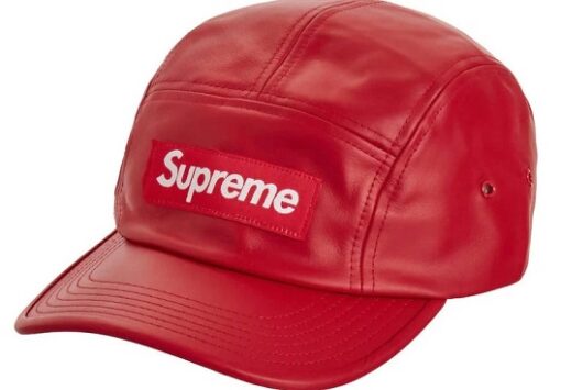 supreme leather cap RED