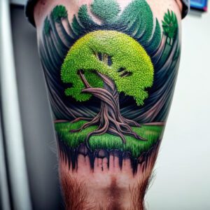 irish tree tattoo