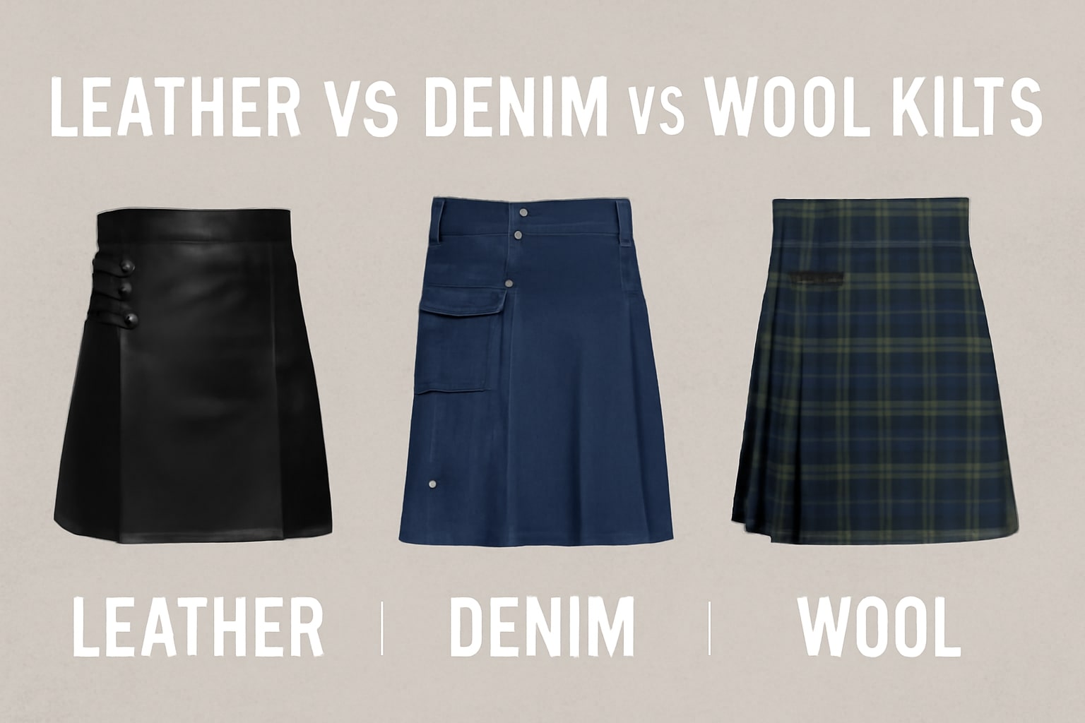 Leather vs Denim vs Wool Kilts